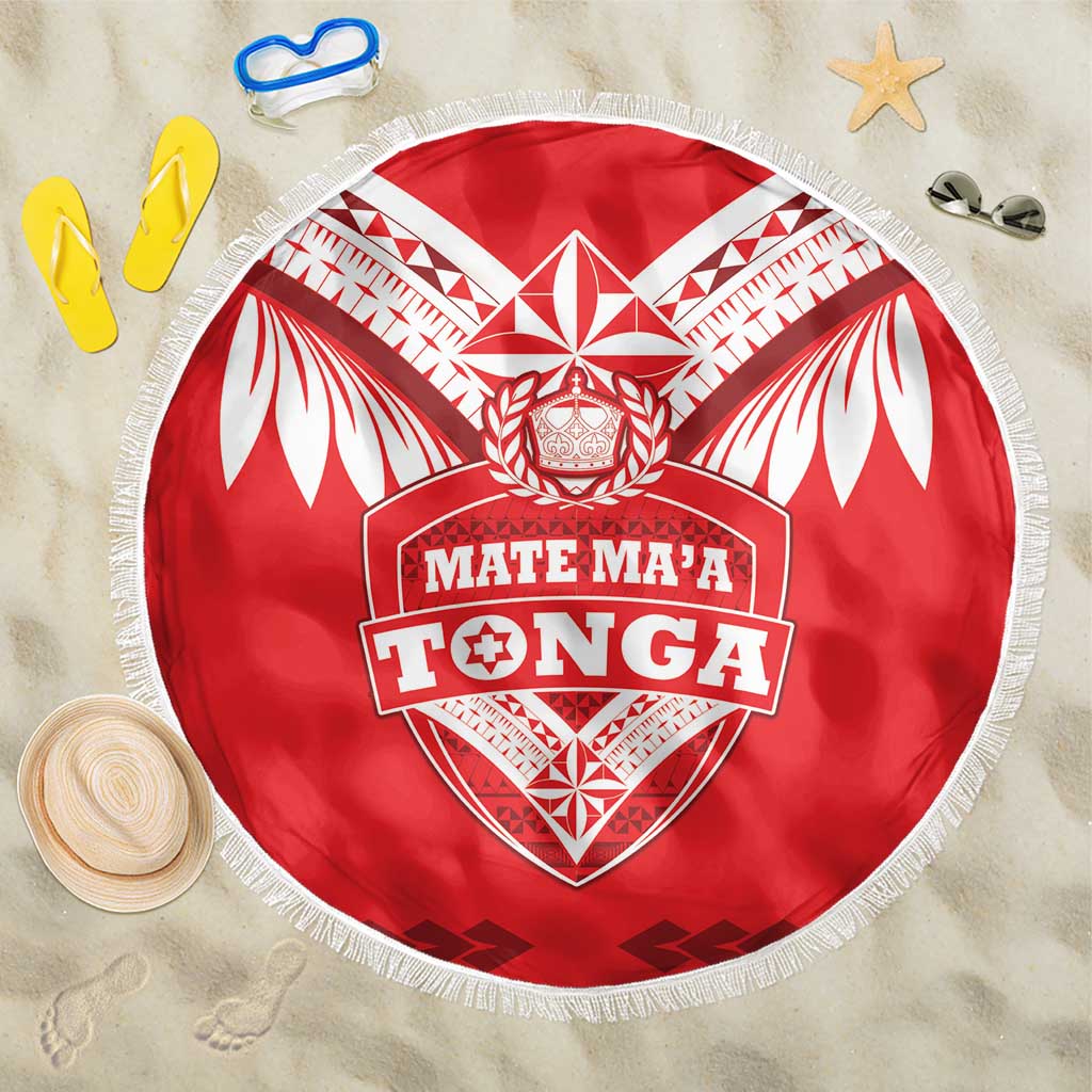 Tonga Mate Maa Rugby Beach Blanket Go Champions LT05 One Size 150cm Red - Polynesian Pride