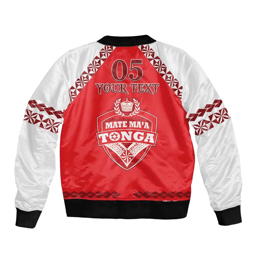 Custom Tonga Mate Maa Rugby Bomber Jacket Go Champions LT05 - Polynesian Pride