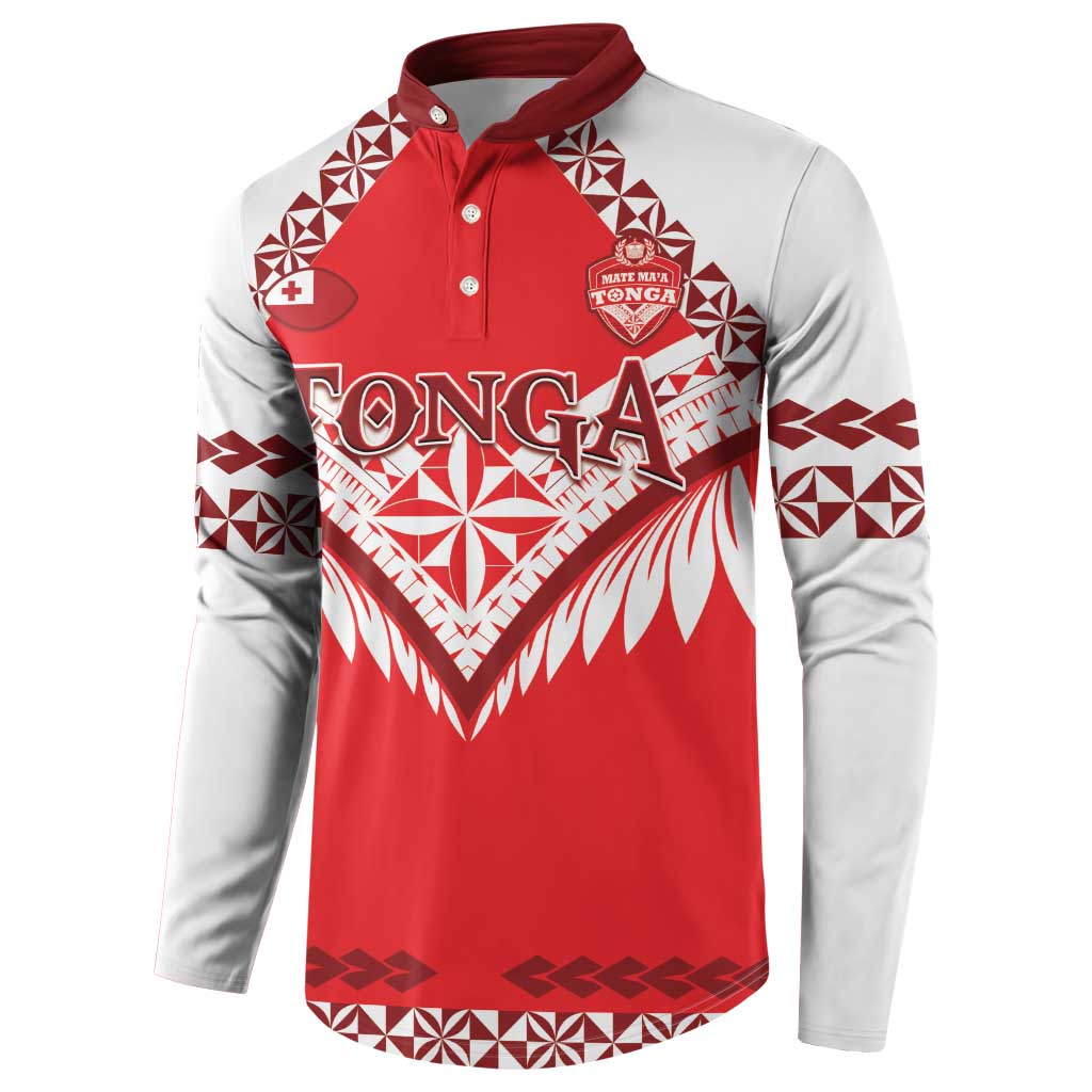 Custom Tonga Mate Maa Rugby Button Sweatshirt Go Champions