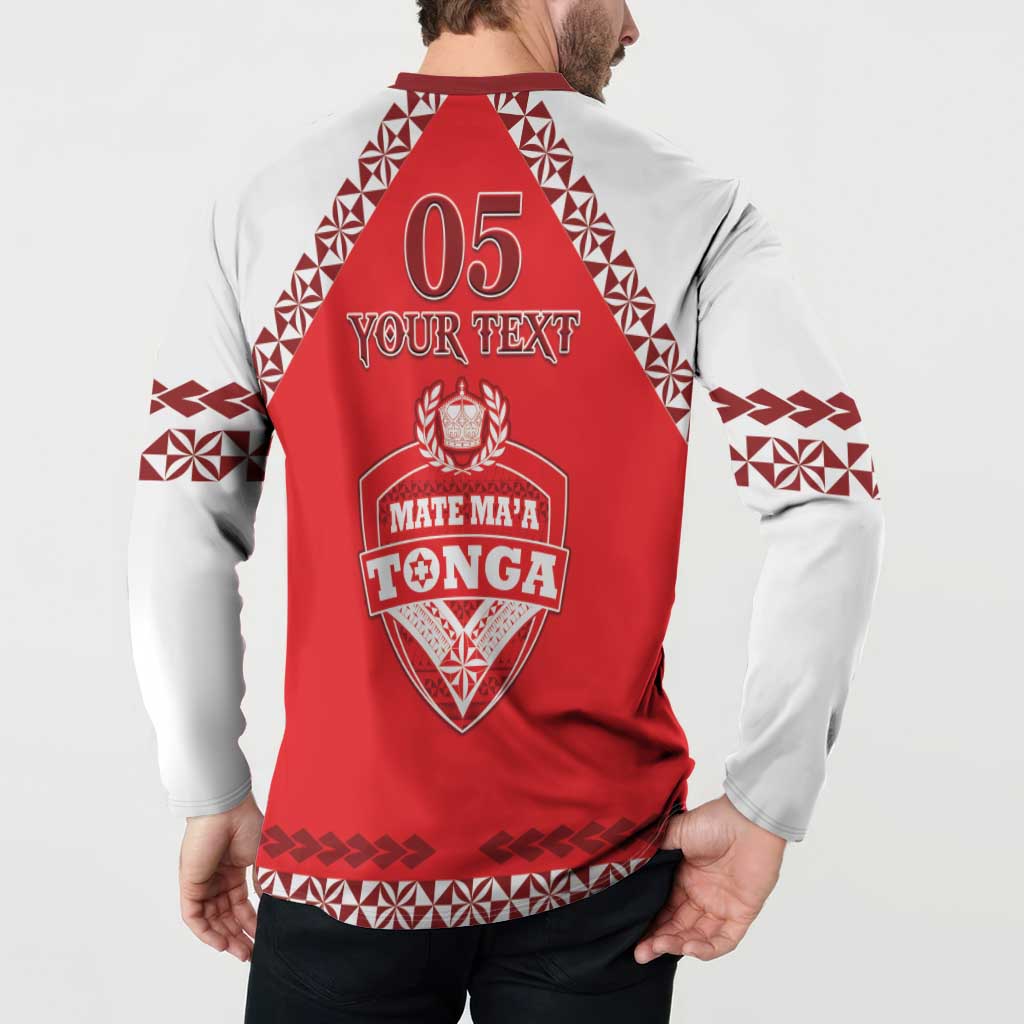 Custom Tonga Mate Maa Rugby Button Sweatshirt Go Champions