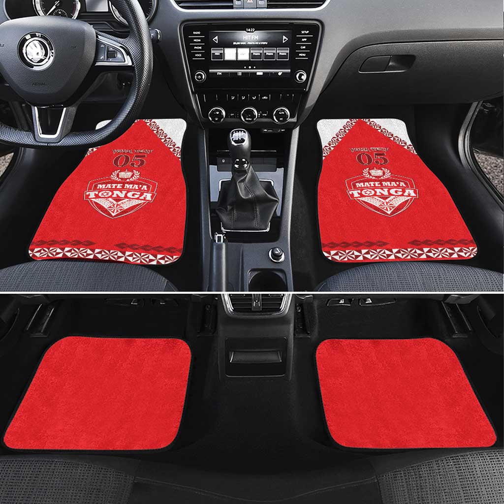 Tonga Mate Maa Rugby Car Mats Go Champions LT05 Set 4pcs Red - Polynesian Pride