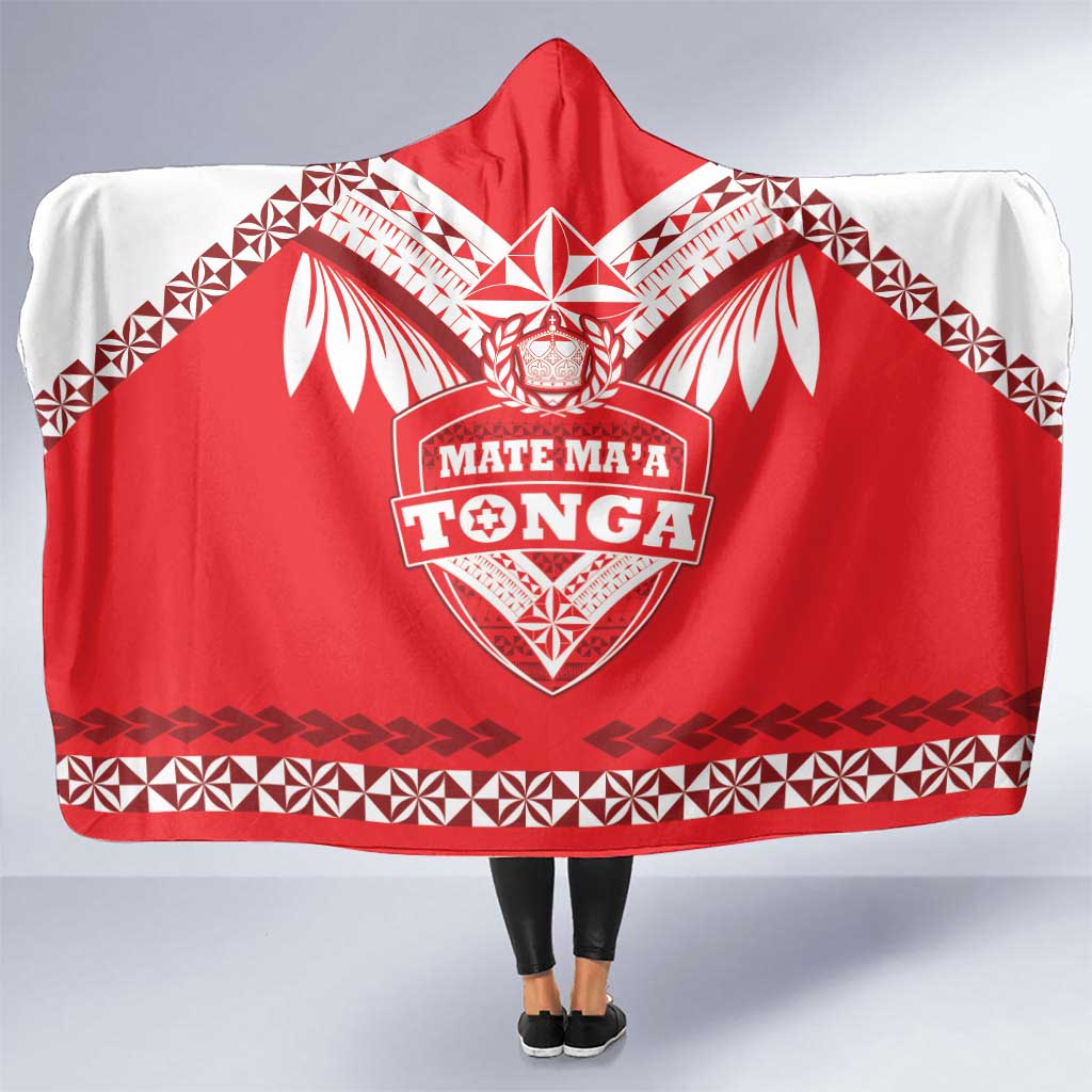 Tonga Mate Maa Rugby Hooded Blanket Go Champions LT05 One Size Red - Polynesian Pride