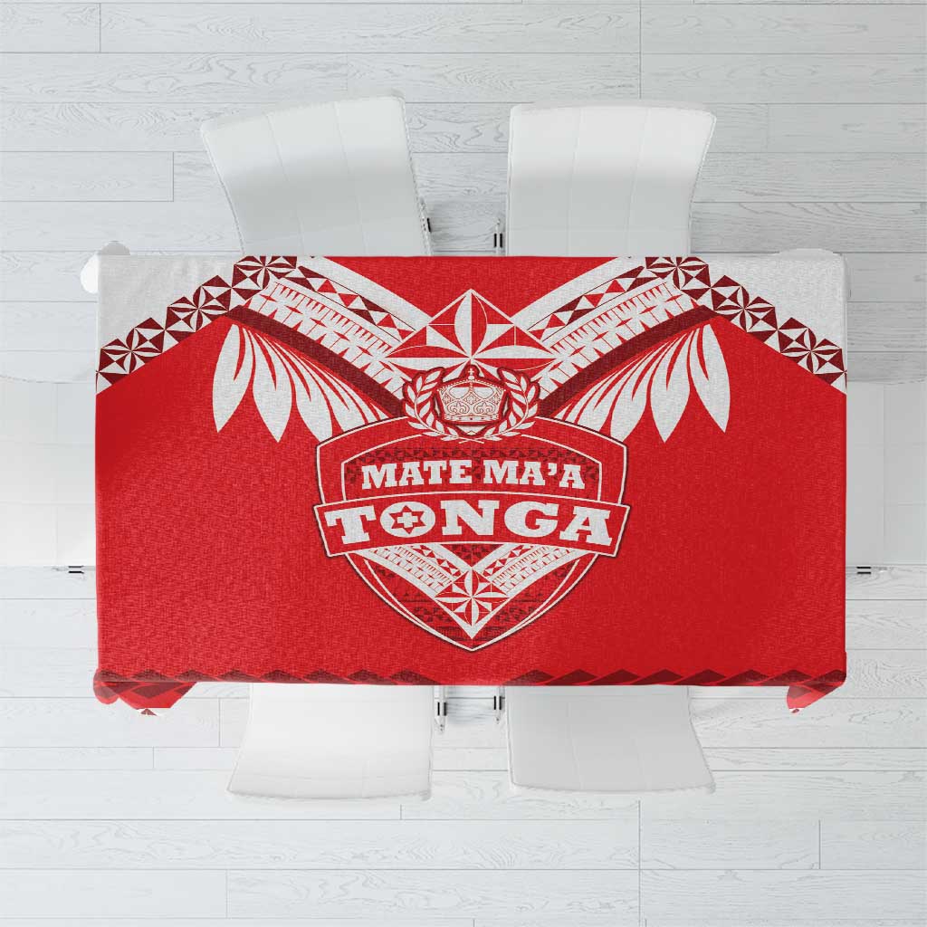 Tonga Mate Maa Rugby Tablecloth Go Champions LT05 Red - Polynesian Pride