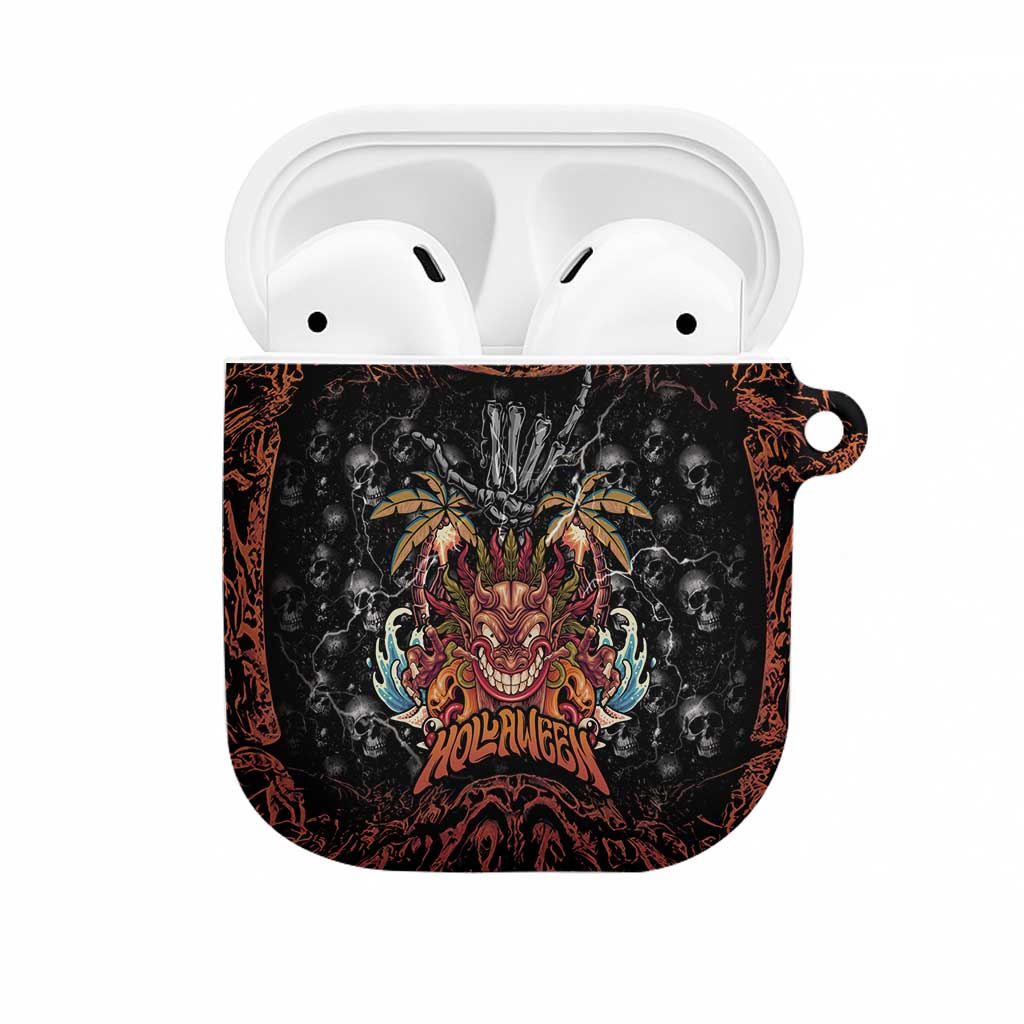 Aloha Halloween AirPods Case Horror Tiki Heavy Metal Style LT05 Black - Polynesian Pride