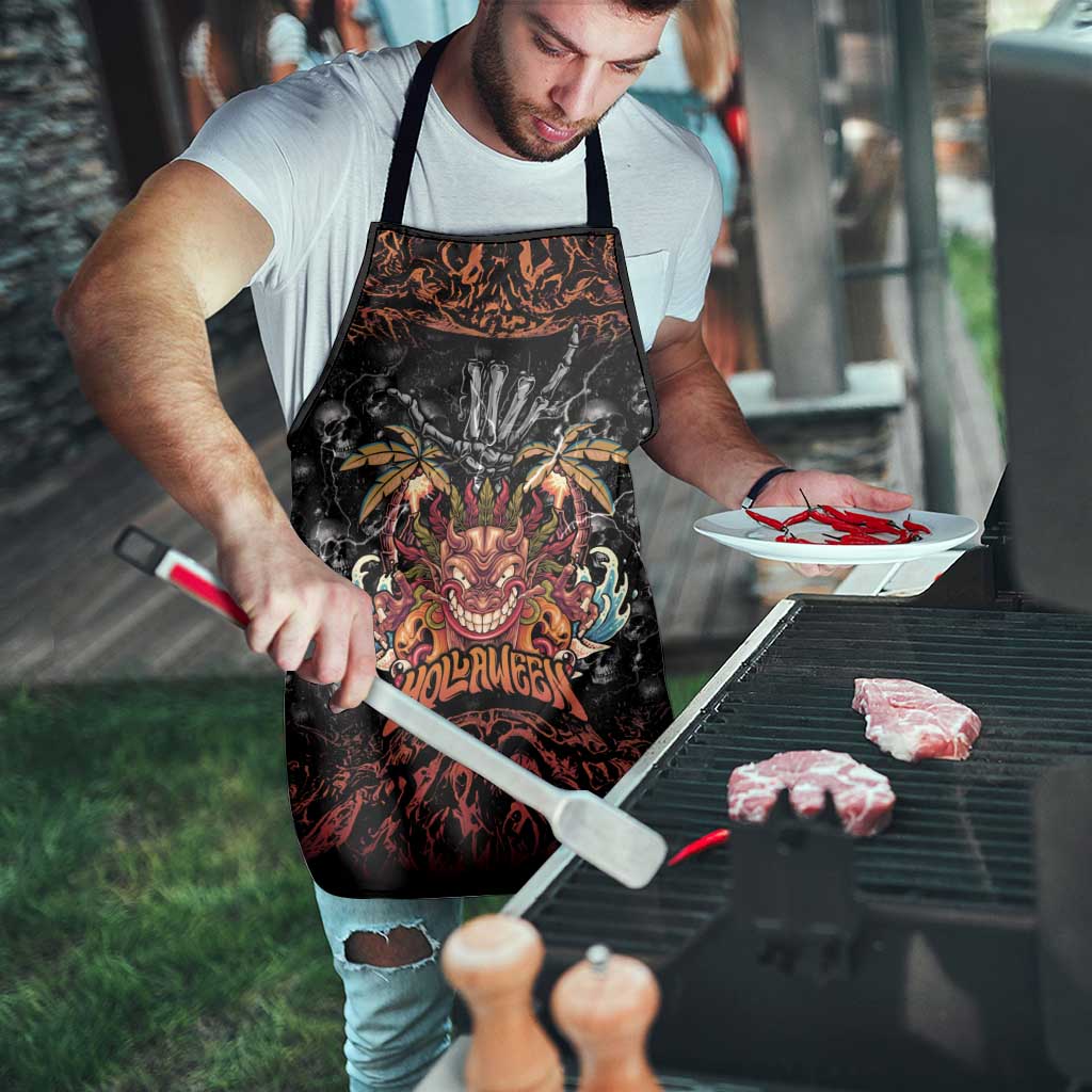 Aloha Halloween Apron Horror Tiki Heavy Metal Style - Polynesian Pride