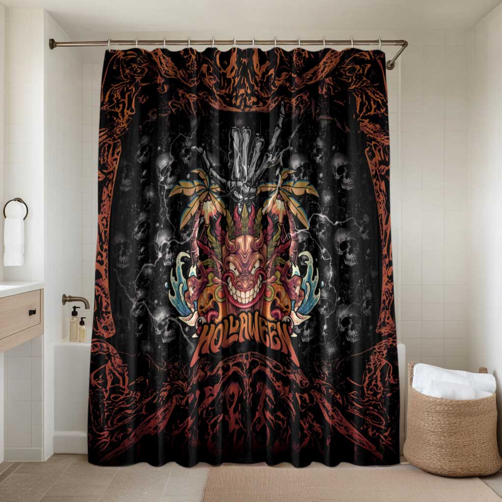 Aloha Halloween Bathroom Set Horror Tiki Heavy Metal Style - Polynesian Pride