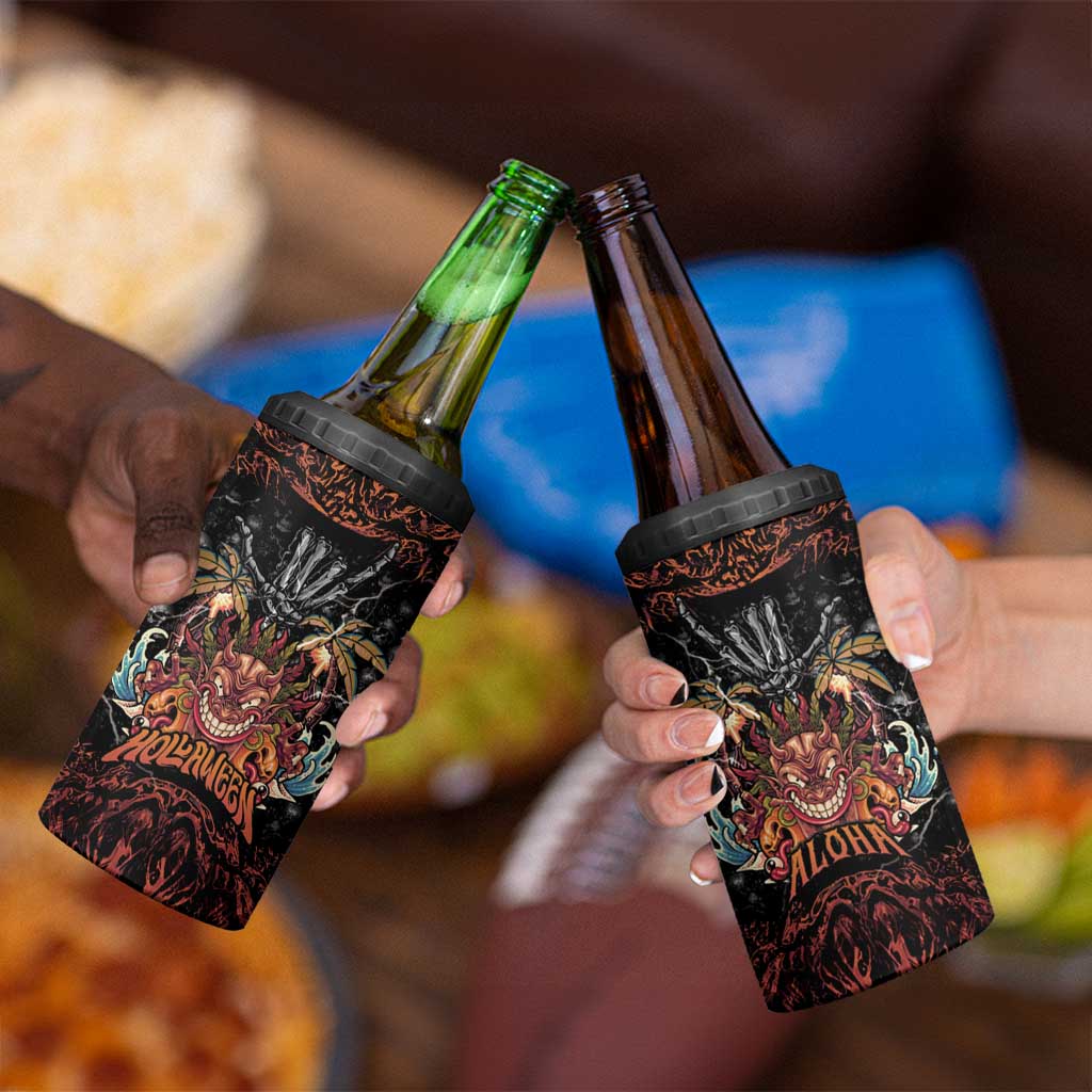 Aloha Halloween 4 in 1 Can Cooler Tumbler Horror Tiki Heavy Metal Style - Polynesian Pride