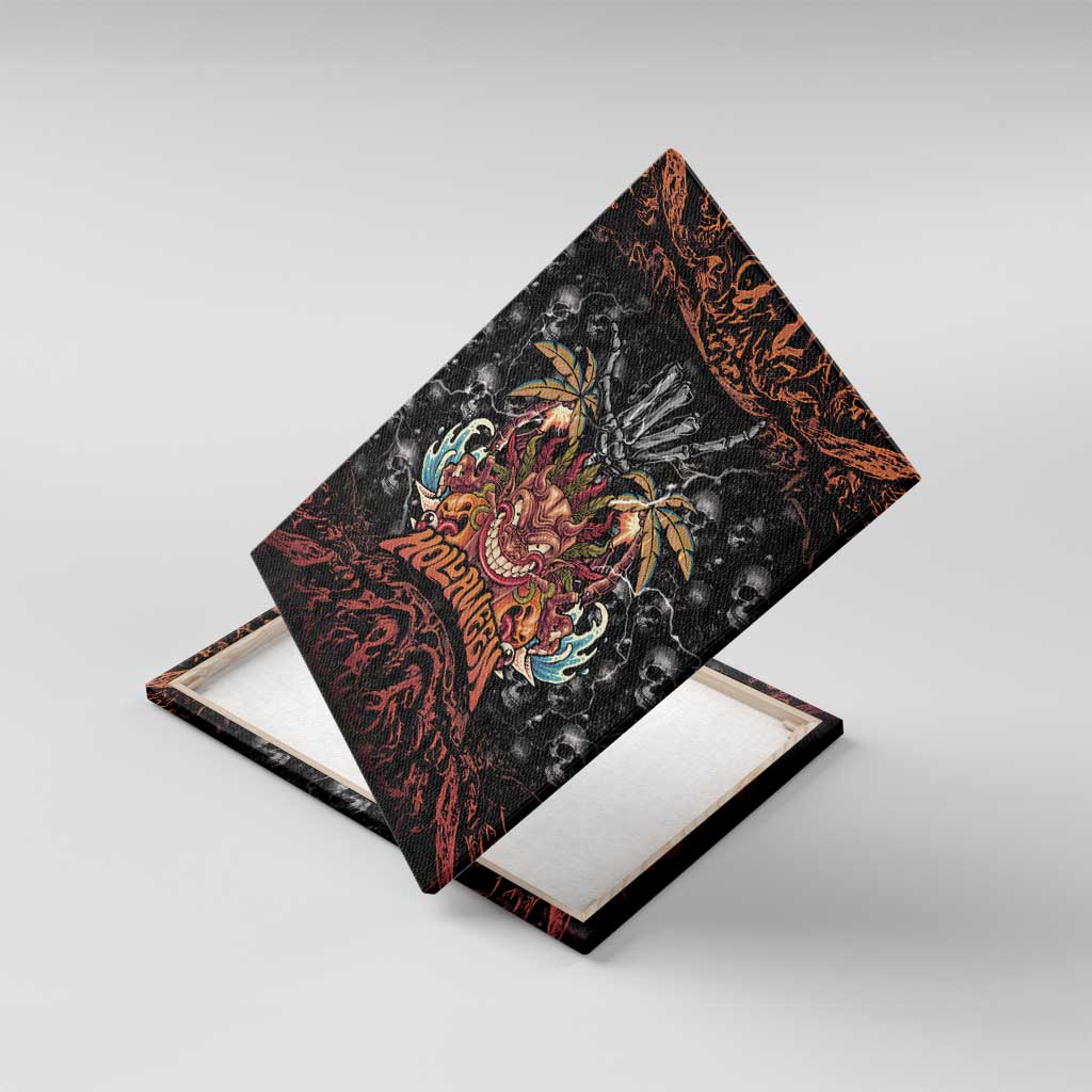 Aloha Halloween Canvas Wall Art Horror Tiki Heavy Metal Style - Polynesian Pride