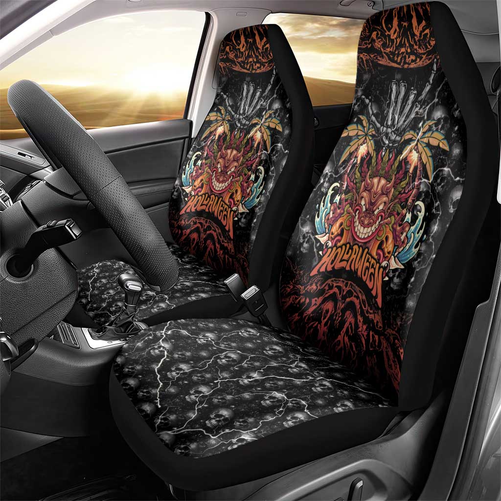 Aloha Halloween Car Seat Cover Horror Tiki Heavy Metal Style - Polynesian Pride