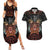 Aloha Halloween Couples Matching Summer Maxi Dress and Hawaiian Shirt Horror Tiki Heavy Metal Style - Polynesian Pride