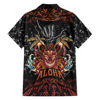 Aloha Halloween Family Matching Off Shoulder Maxi Dress and Hawaiian Shirt Horror Tiki Heavy Metal Style - Polynesian Pride