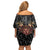 Aloha Halloween Family Matching Off Shoulder Short Dress and Hawaiian Shirt Horror Tiki Heavy Metal Style - Polynesian Pride