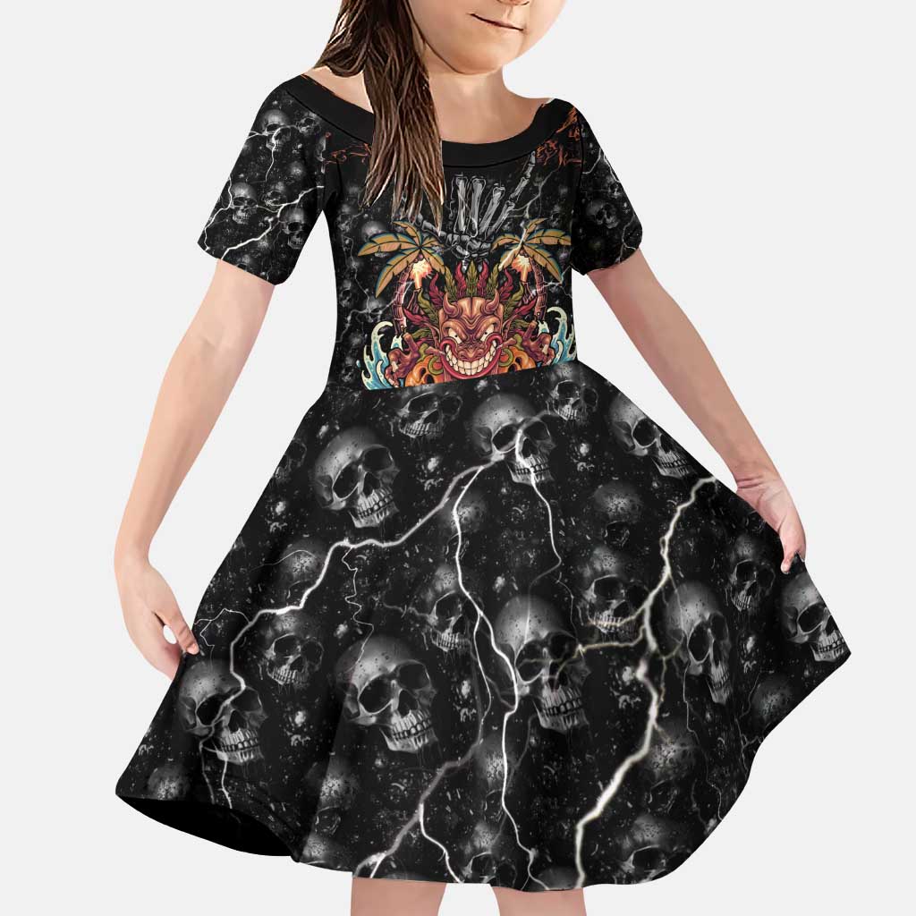 Aloha Halloween Family Matching Puletasi and Hawaiian Shirt Horror Tiki Heavy Metal Style - Polynesian Pride