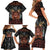 Aloha Halloween Family Matching Short Sleeve Bodycon Dress and Hawaiian Shirt Horror Tiki Heavy Metal Style - Polynesian Pride