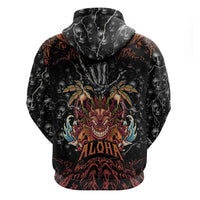 Aloha Halloween Hoodie Horror Tiki Heavy Metal Style - Polynesian Pride