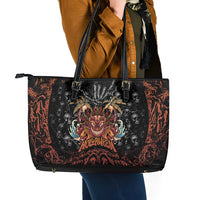Aloha Halloween Leather Tote Bag Horror Tiki Heavy Metal Style LT05 - Polynesian Pride