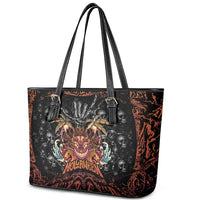 Aloha Halloween Leather Tote Bag Horror Tiki Heavy Metal Style LT05 - Polynesian Pride