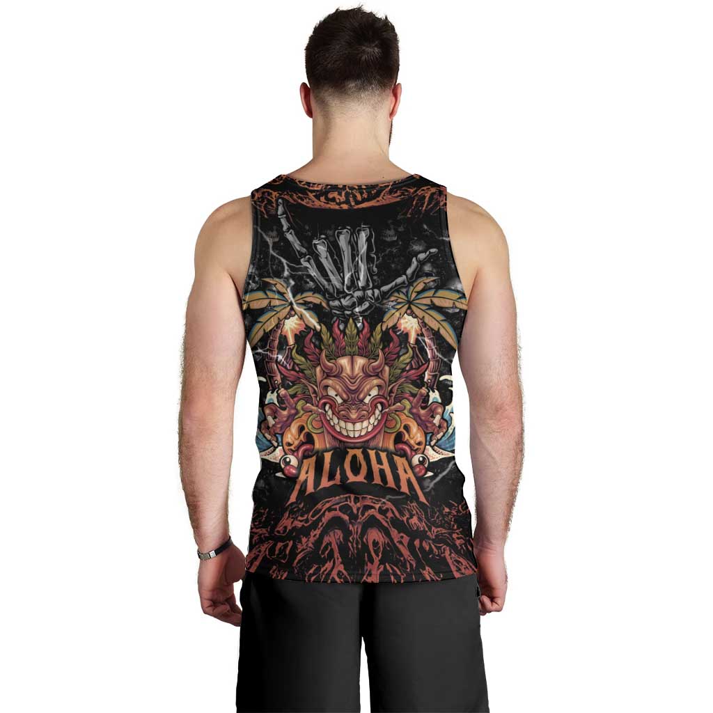 Aloha Halloween Men Tank Top Horror Tiki Heavy Metal Style - Polynesian Pride