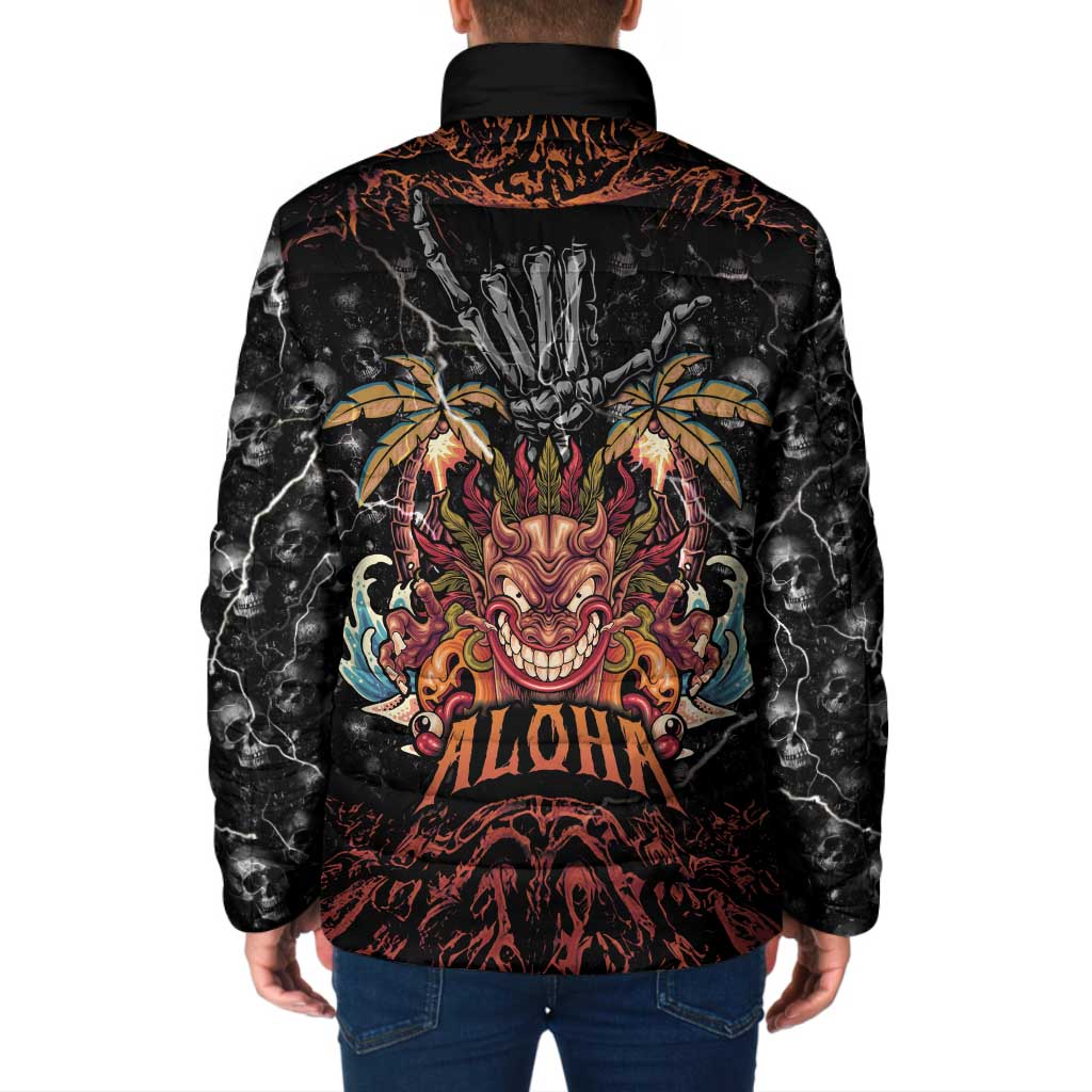 Aloha Halloween Padded Jacket Horror Tiki Heavy Metal Style - Polynesian Pride