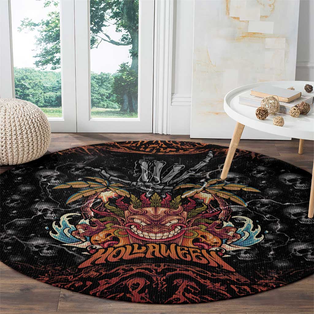 Aloha Halloween Round Carpet Horror Tiki Heavy Metal Style - Polynesian Pride