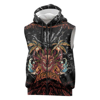 Aloha Halloween Sleeveless Zip Hoodie Horror Tiki Heavy Metal Style LT05