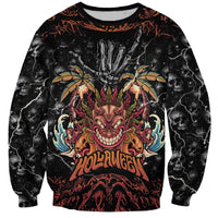 Aloha Halloween Sweatshirt Horror Tiki Heavy Metal Style - Polynesian Pride