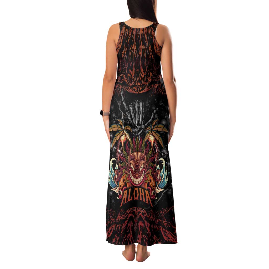 Aloha Halloween Tank Maxi Dress Horror Tiki Heavy Metal Style - Polynesian Pride