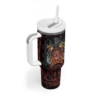 Aloha Halloween Tumbler With Handle Horror Tiki Heavy Metal Style - Polynesian Pride