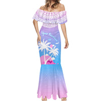 Personalised Fiji Your Paradise Festival Mermaid Dress With Fijian Masi Tapa Pattern LT05 - Polynesian Pride