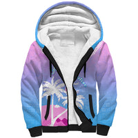 Personalised Fiji Your Paradise Festival Sherpa Hoodie With Fijian Masi Tapa Pattern LT05 Unisex Blue - Polynesian Pride