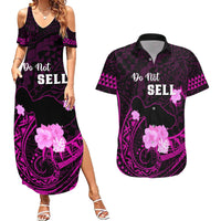 Hawaii Strong Maui Couples Matching Summer Maxi Dress and Hawaiian Shirt Lahaina Is Not For Sale LT05 Pink - Polynesian Pride