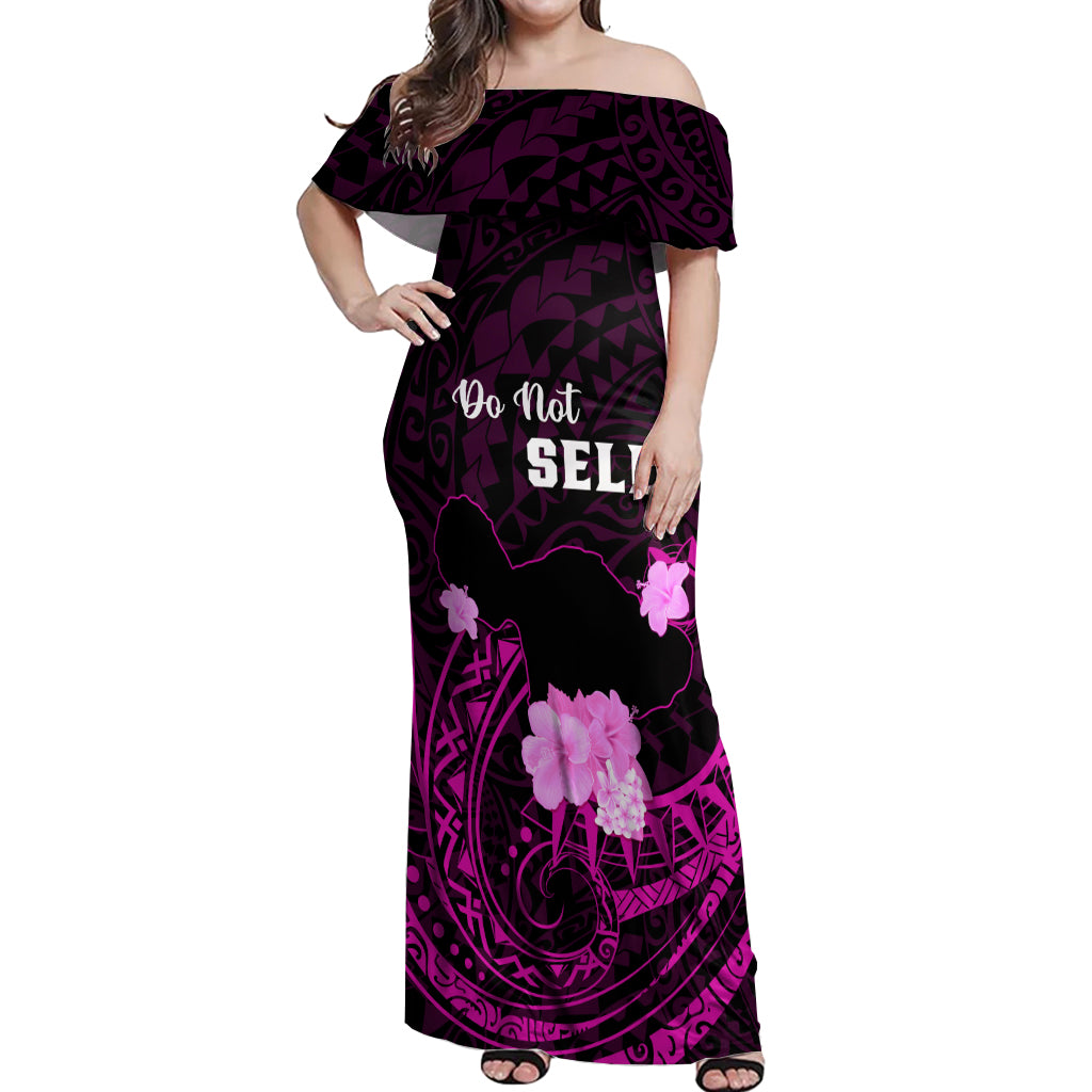 Hawaii Strong Maui Off Shoulder Maxi Dress Lahaina Is Not For Sale LT05 Women Pink - Polynesian Pride