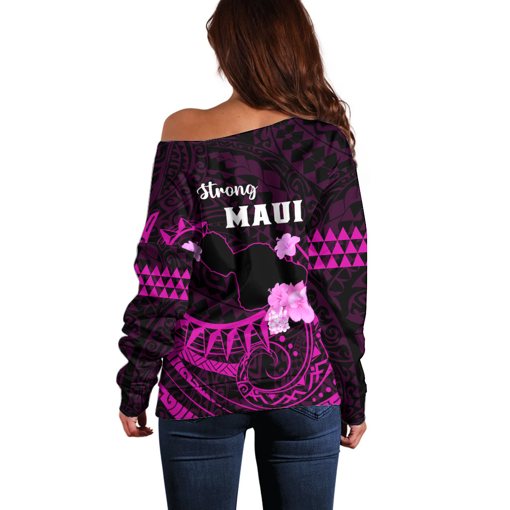 Hawaii Strong Maui Off Shoulder Sweater Lahaina Is Not For Sale LT05 - Polynesian Pride