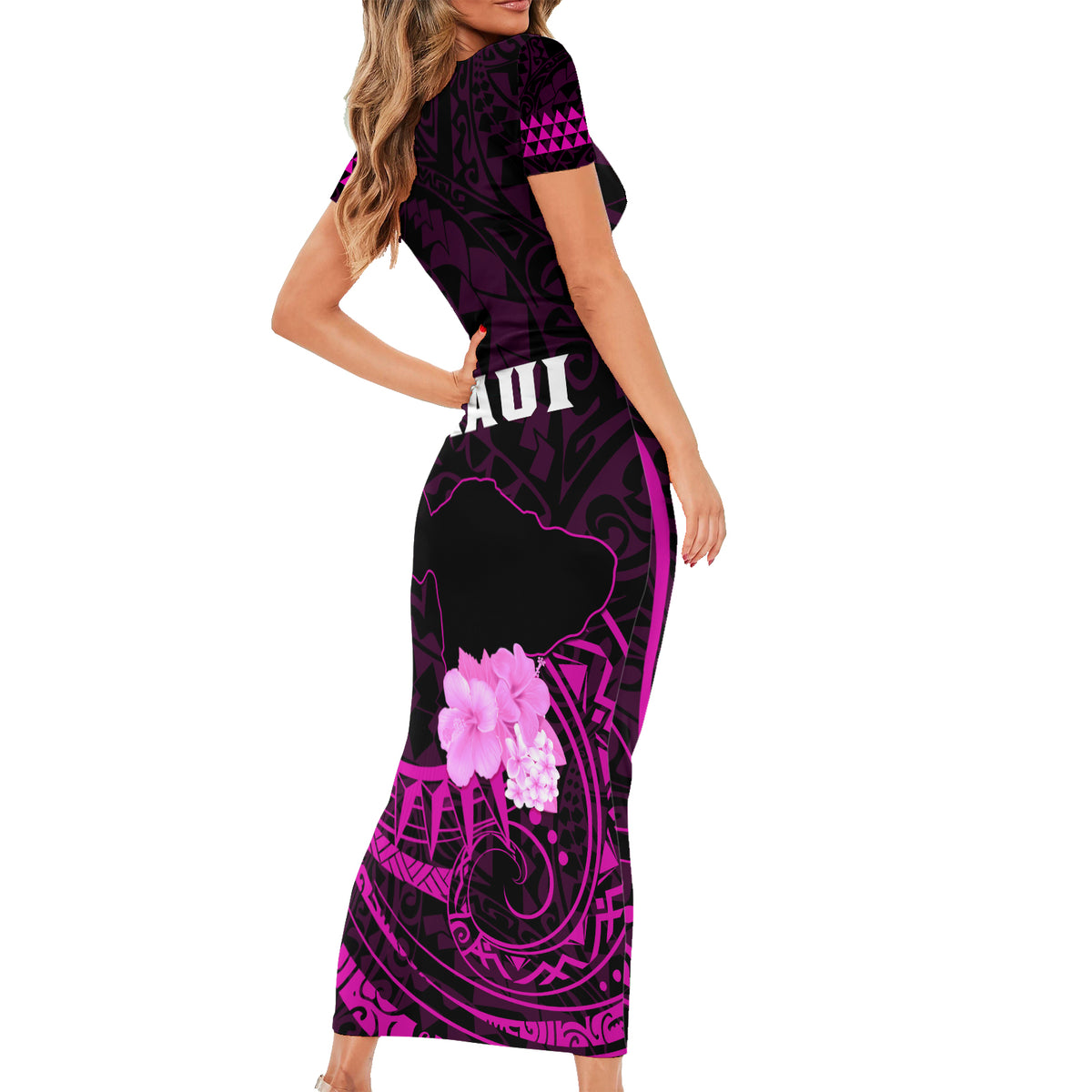 Hawaii Strong Maui Short Sleeve Bodycon Dress Lahaina Is Not For Sale LT05 - Polynesian Pride