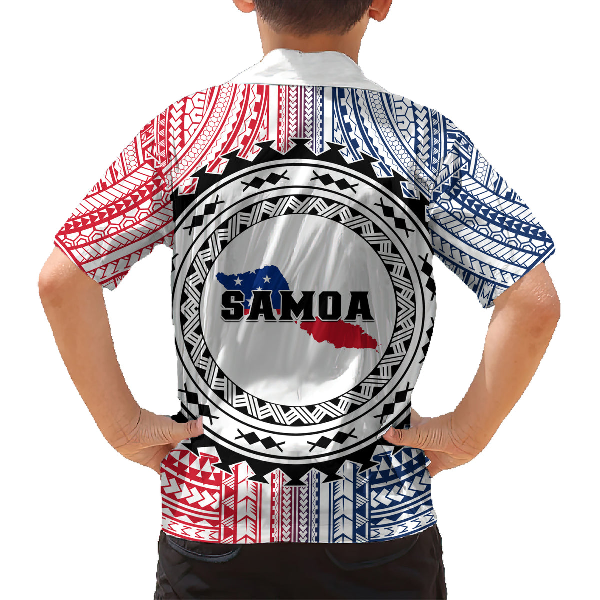 Samoa Black Saturday Family Matching Short Sleeve Bodycon Dress and Hawaiian Shirt Polynesian Tribal Simple Style LT05 - Polynesian Pride