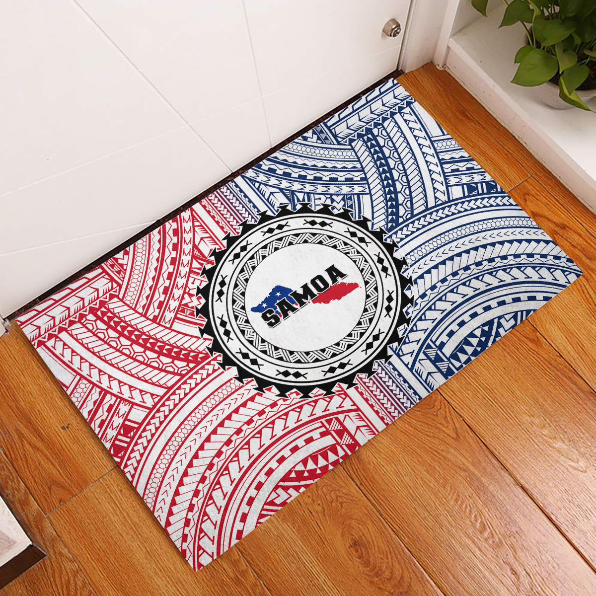 Samoa Black Saturday Rubber Doormat Polynesian Tribal Simple Style LT05 White - Polynesian Pride