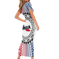 Samoa Black Saturday Short Sleeve Bodycon Dress Polynesian Tribal Simple Style LT05 - Polynesian Pride