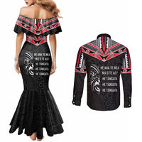 Aotearoa Toitu Te Tiriti Couples Matching Mermaid Dress and Long Sleeve Button Shirt New Zealand Honour The Treaty