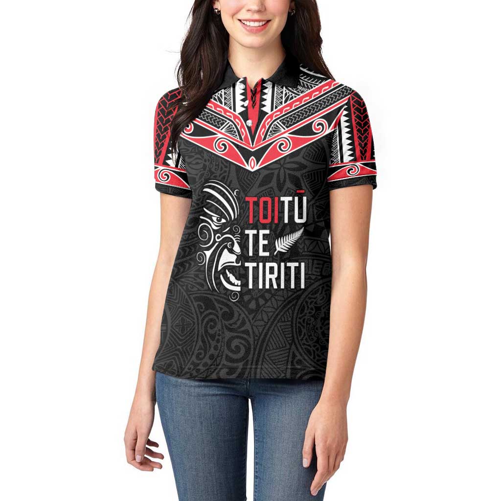 Aotearoa Toitu Te Tiriti Women Polo Shirt New Zealand Honour The Treaty