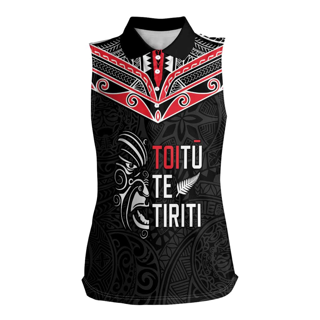 Aotearoa Toitu Te Tiriti Women Sleeveless Polo Shirt New Zealand Honour The Treaty