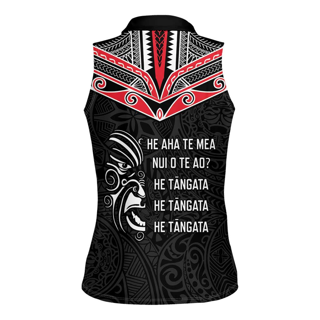 Aotearoa Toitu Te Tiriti Women Sleeveless Polo Shirt New Zealand Honour The Treaty
