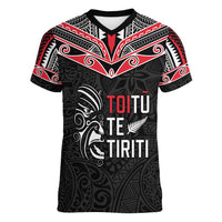 Aotearoa Toitu Te Tiriti Women V-Neck T-Shirt New Zealand Honour The Treaty