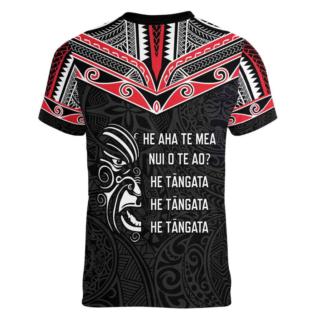 Aotearoa Toitu Te Tiriti Women V-Neck T-Shirt New Zealand Honour The Treaty