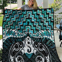 New Zealand Maori Quilt Poutama Pikorua Turquoise Paua Shell