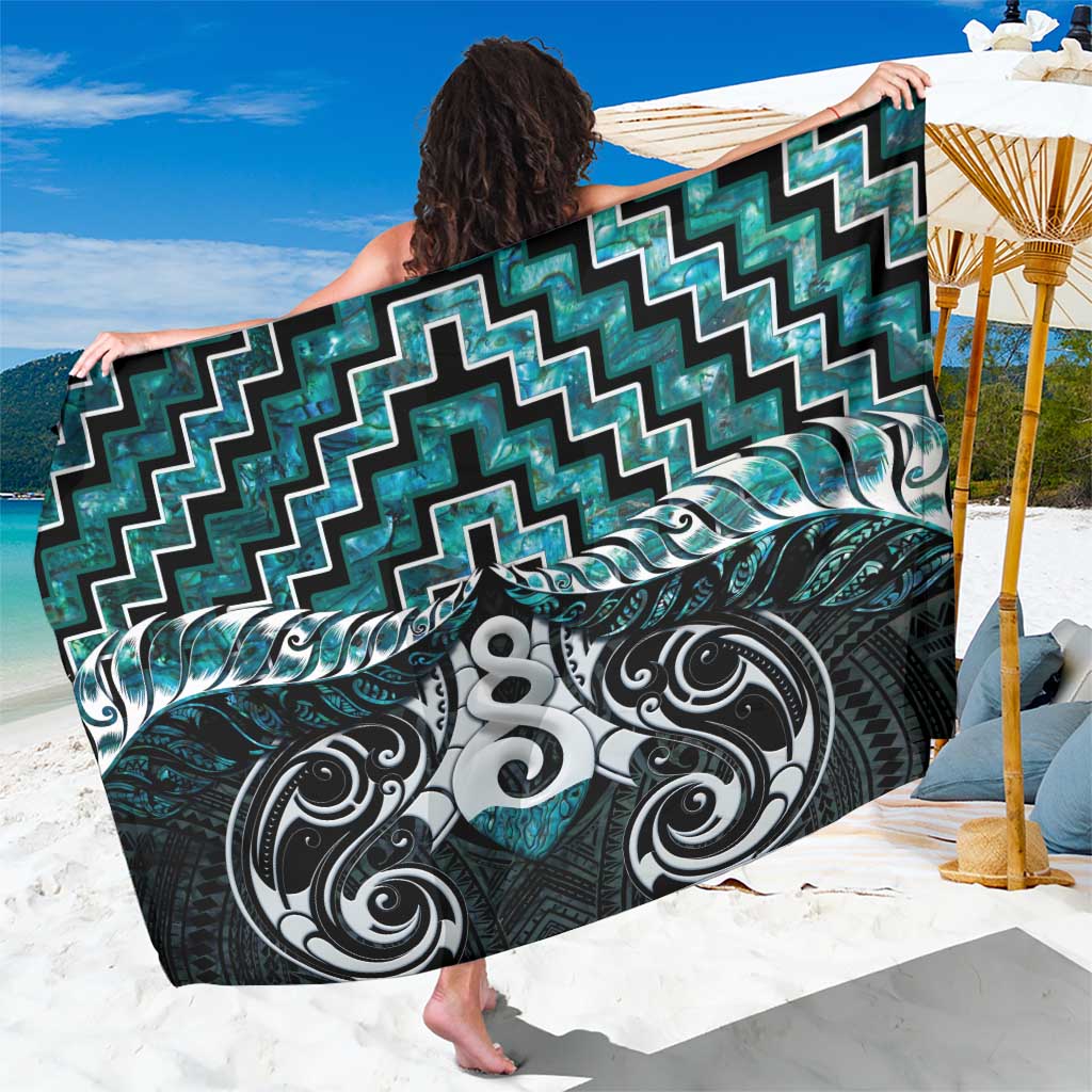 New Zealand Maori Sarong Poutama Pikorua Turquoise Paua Shell LT05 One Size 44 x 66 inches Turquoise - Polynesian Pride
