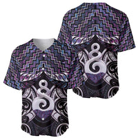New Zealand Maori Baseball Jersey Poutama Pikorua Purple Paua Shell LT05 - Polynesian Pride