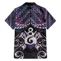 New Zealand Maori Family Matching Tank Maxi Dress and Hawaiian Shirt Poutama Pikorua Purple Paua Shell LT05 - Polynesian Pride