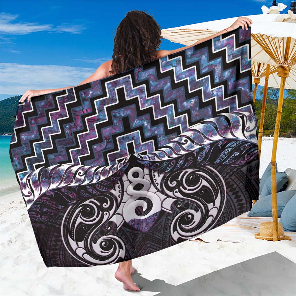 New Zealand Maori Sarong Poutama Pikorua Purple Paua Shell LT05 One Size 44 x 66 inches Purple - Polynesian Pride