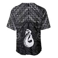 New Zealand Maori Baseball Jersey Poutama Manaia Black Paua Shell LT05 - Polynesian Pride