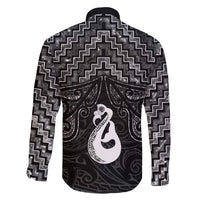 New Zealand Maori Family Matching Tank Maxi Dress and Hawaiian Shirt Poutama Manaia Black Paua Shell LT05 - Polynesian Pride